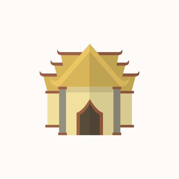 Vector gratuito ilustración de un templo budista