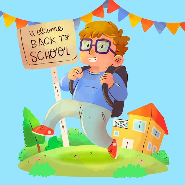 Vector gratuito ilustración para la temporada de regreso a la escuela