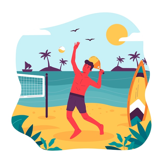 Ilustración de tenis de playa dibujado a mano