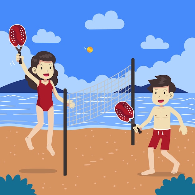 Ilustración de tenis de playa dibujado a mano