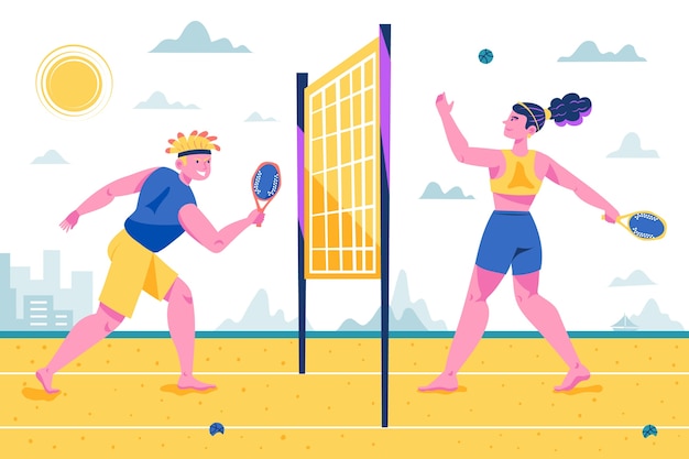 Ilustración de tenis de playa dibujado a mano