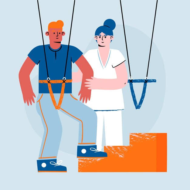 Ilustración de terapia ocupacional de diseño plano dibujado a mano