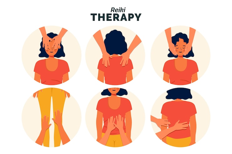 Vector gratuito ilustración de la terapia de reiki