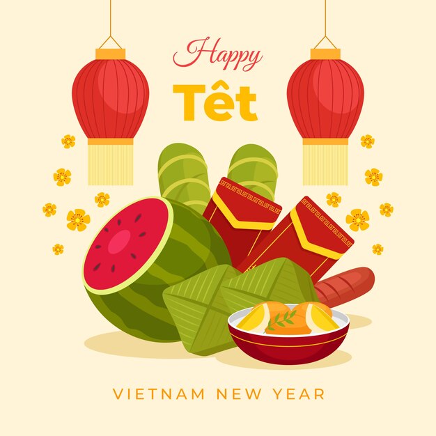 Ilustración de tet plano