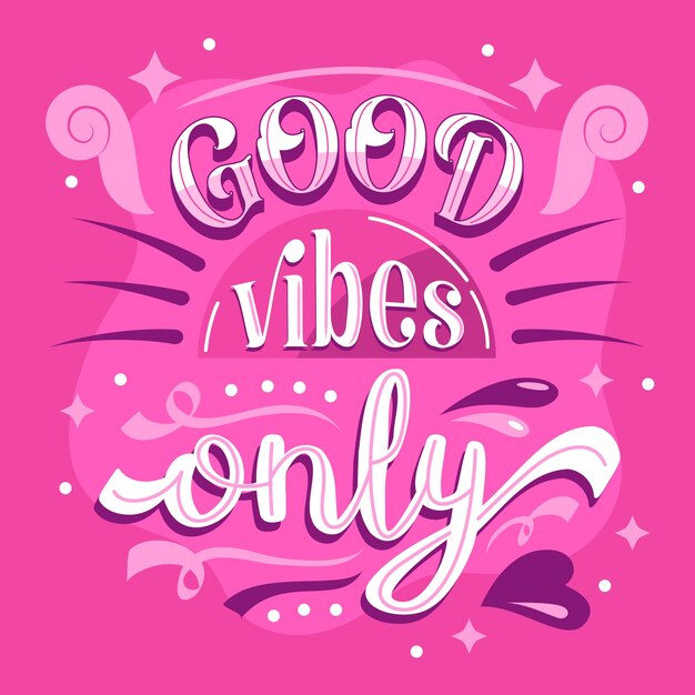 Ilustración de texto de color rosa caliente dibujada a mano