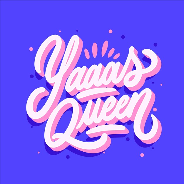 Ilustración de texto de color rosa caliente dibujada a mano