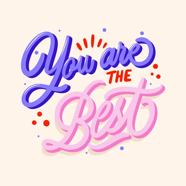 Ilustración de texto de color rosa caliente dibujada a mano