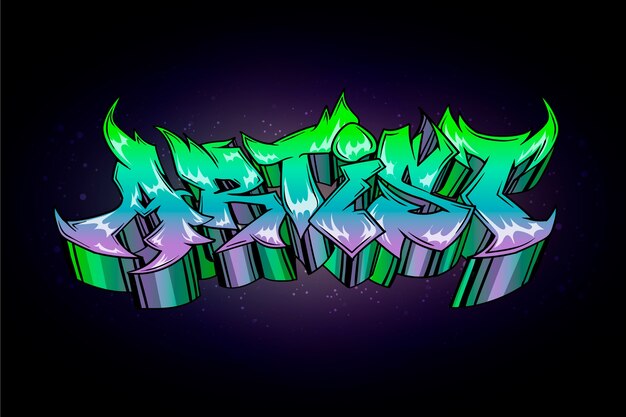 Ilustración de texto de graffiti dibujado a mano