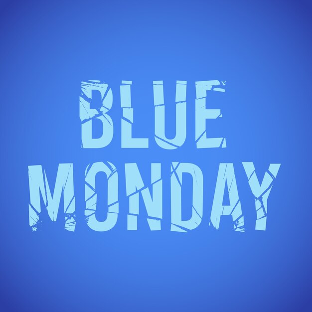 Ilustración de texto de lunes azul gradiente