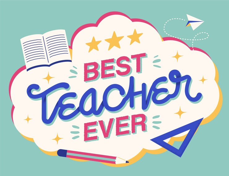 Vector gratuito ilustración de texto de maestro plano