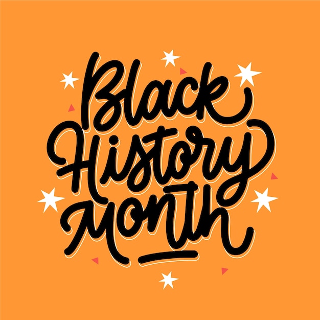 Vector gratuito ilustración de texto del mes de la historia negra plana.