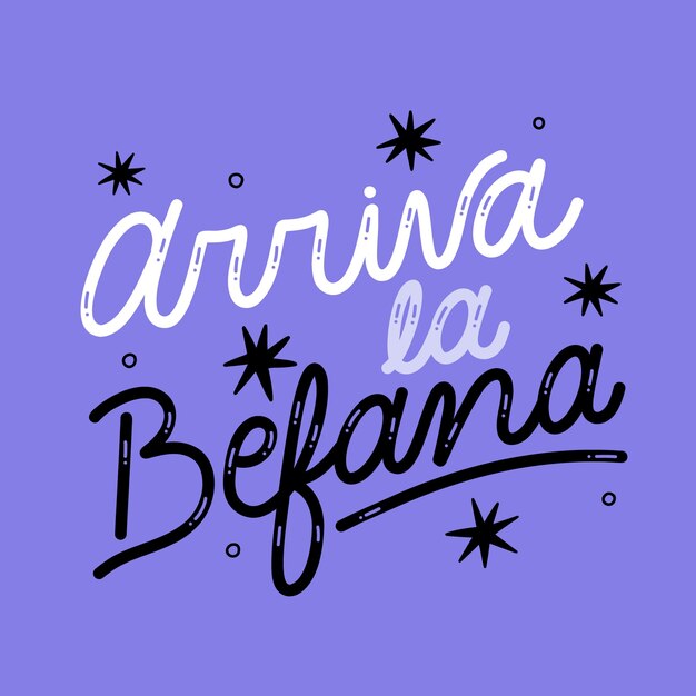 Ilustración de texto plano befana