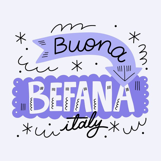 Ilustración de texto plano befana