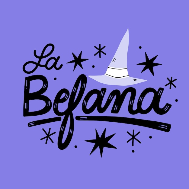 Ilustración de texto plano befana