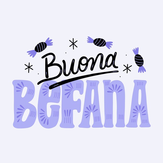 Ilustración de texto plano befana