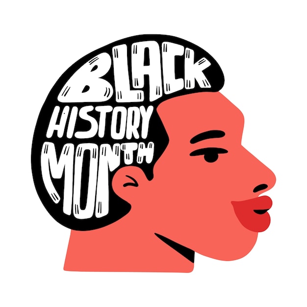 Vector gratuito ilustración de texto plano para la celebración del mes de la historia negra