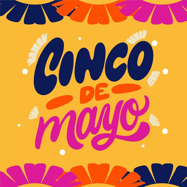 Ilustración de texto plano para cinco de mayo