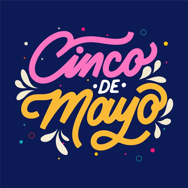 Ilustración de texto plano para cinco de mayo