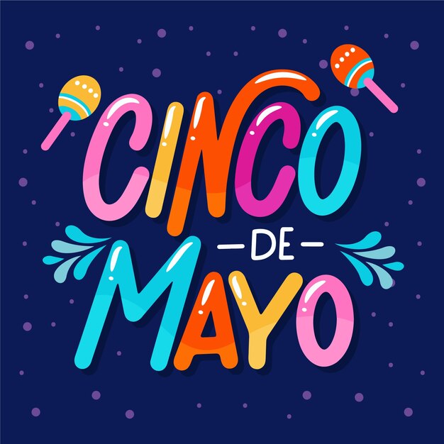 Ilustración de texto plano para cinco de mayo