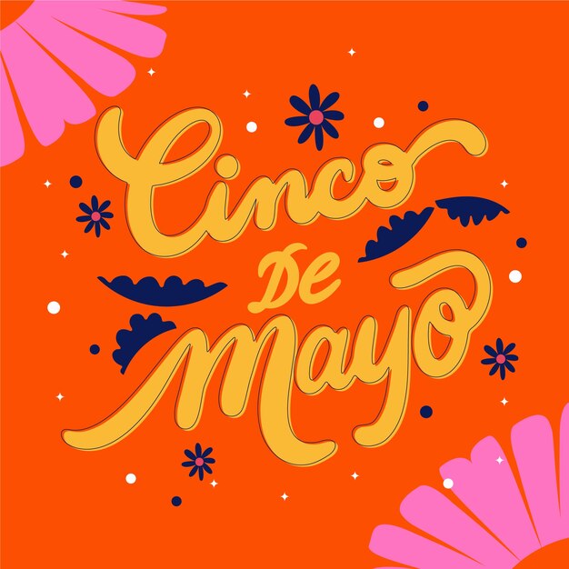 Ilustración de texto plano para cinco de mayo