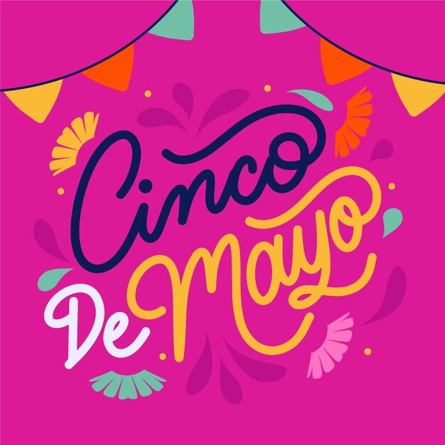 Ilustración de texto plano para cinco de mayo