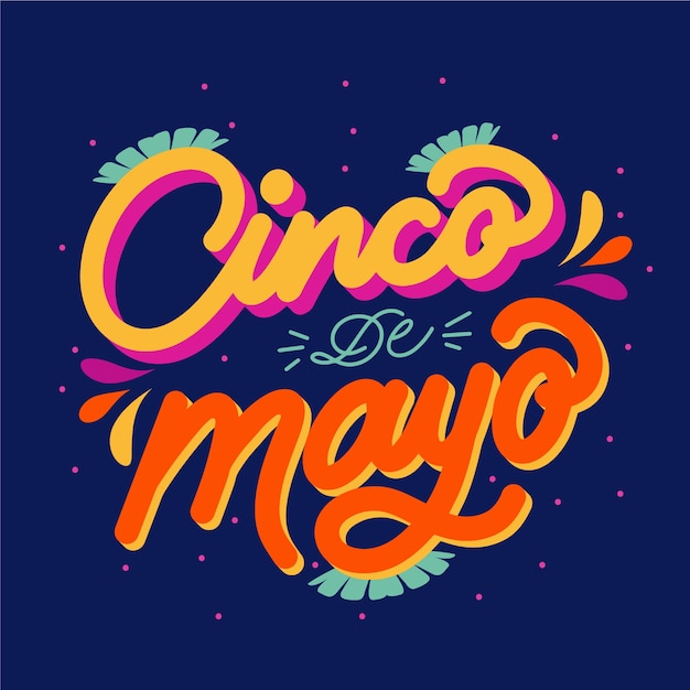 Ilustración de texto plano para cinco de mayo