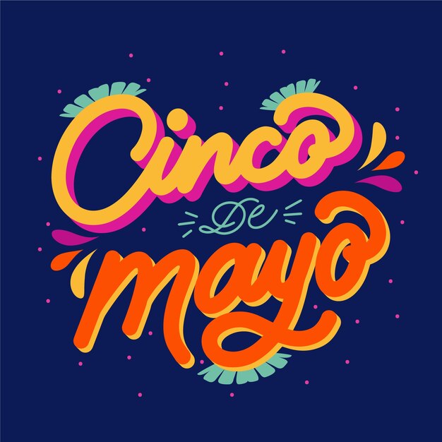 Ilustración de texto plano para cinco de mayo