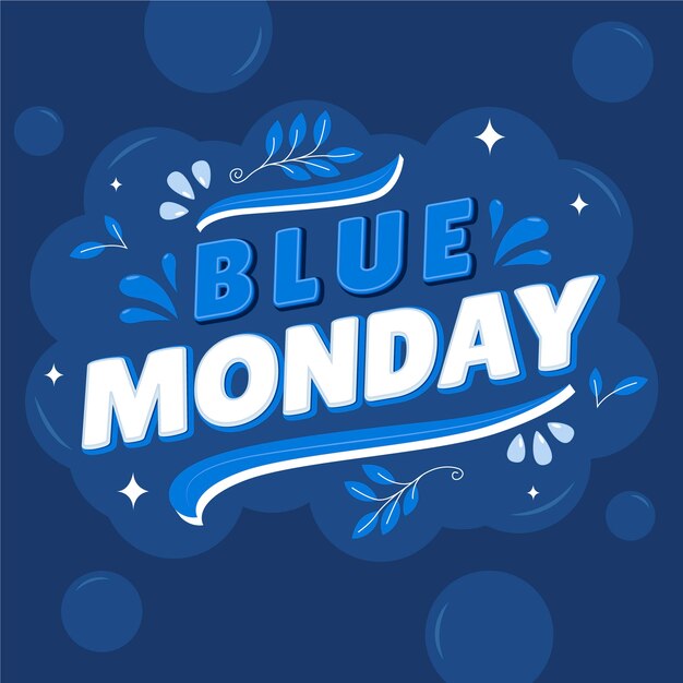 Ilustración de texto plano para el lunes azul