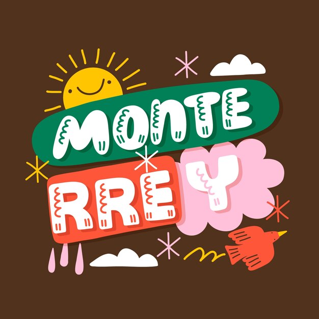 Ilustración de texto plano monterrey