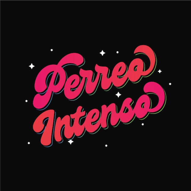 Ilustración de texto de reggaeton dibujado a mano
