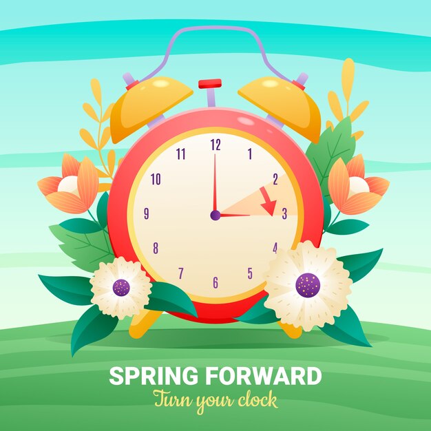 Ilustración del tiempo de primavera hacia adelante.