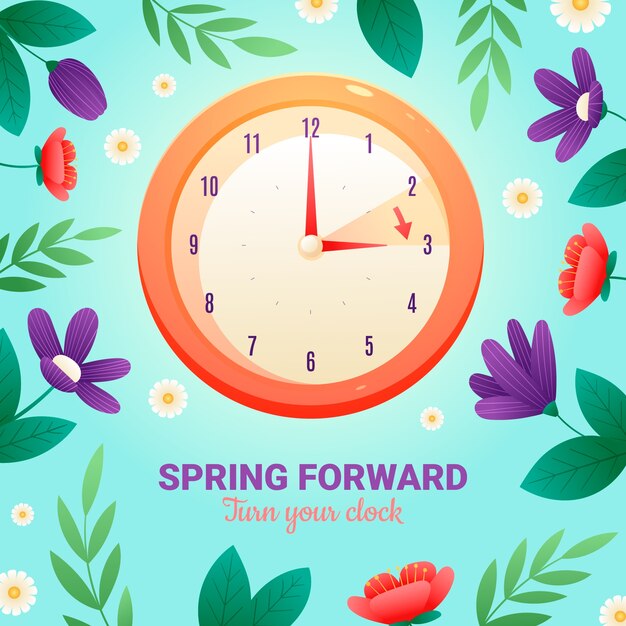 Ilustración del tiempo de primavera hacia adelante.