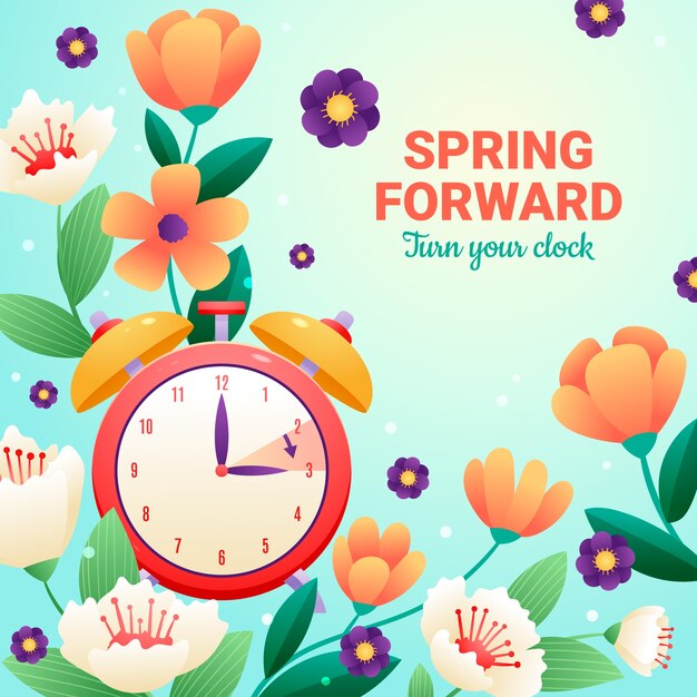 Ilustración del tiempo de primavera hacia adelante.