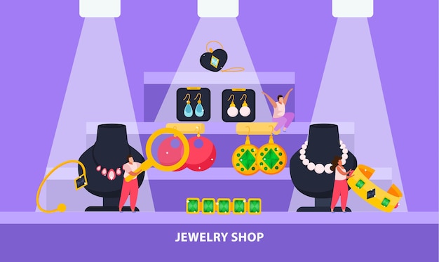 Ilustración de tienda de joyería