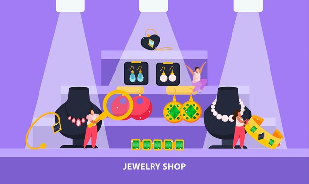 Ilustración de tienda de joyería