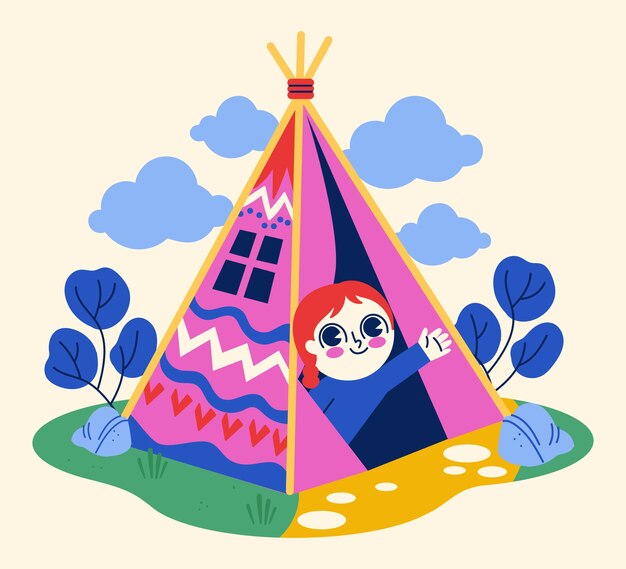 Ilustración de tipi dibujado a mano