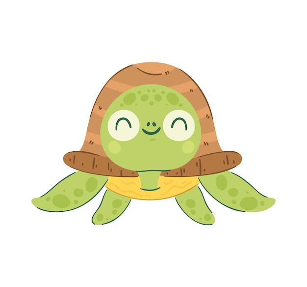 Vector gratuito ilustración de una tortuga alegre