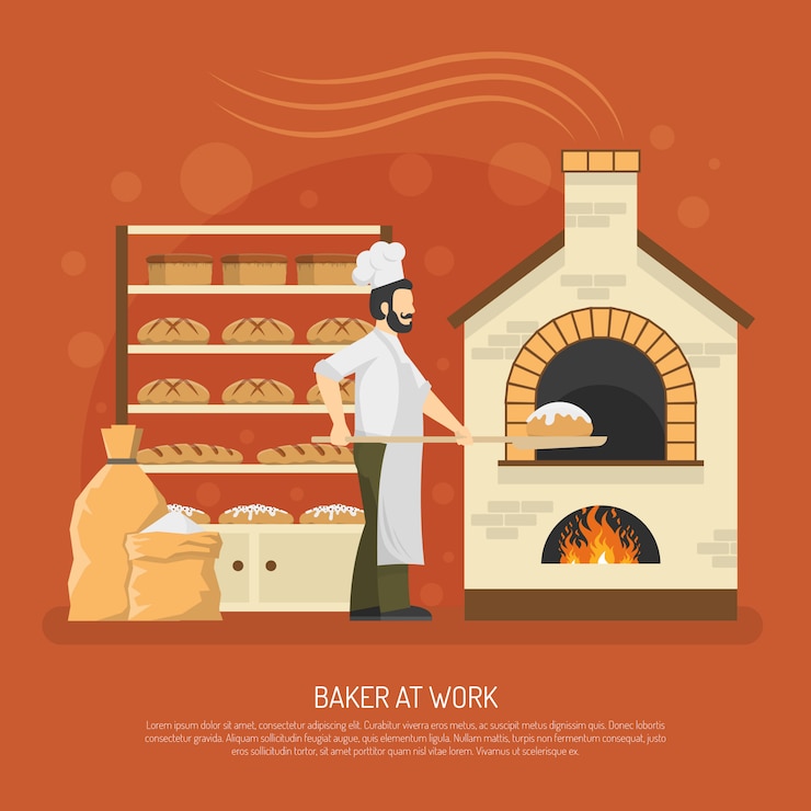 Vector gratuito ilustración de trabajo de panadería