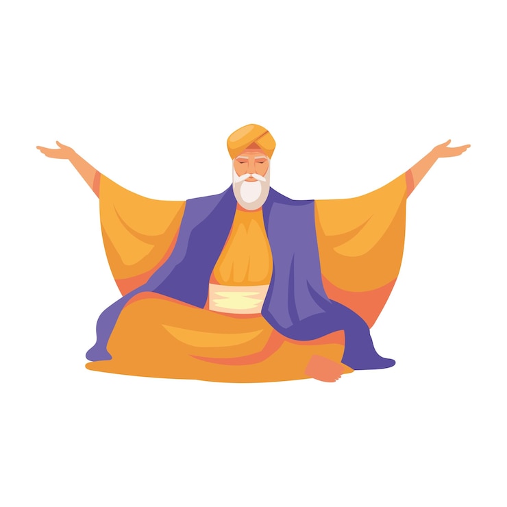 Vector gratuito ilustración de la tradición de guru nanak jayanti