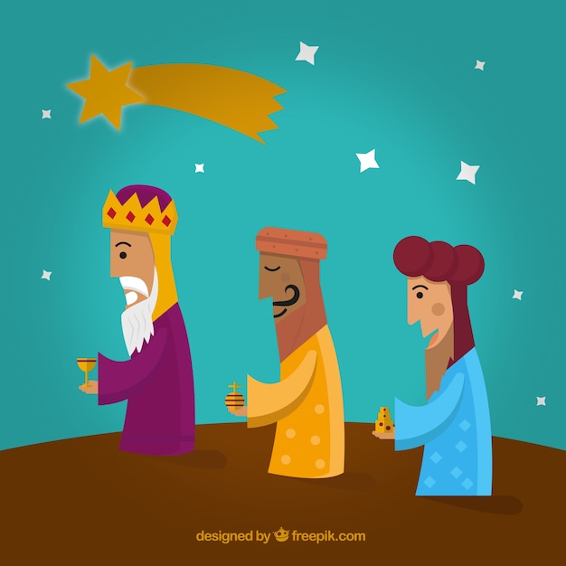 Vector gratuito ilustración de los tres reyes magos