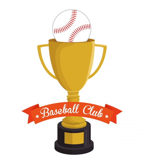 Ilustración de trofeo de béisbol y club de pelota