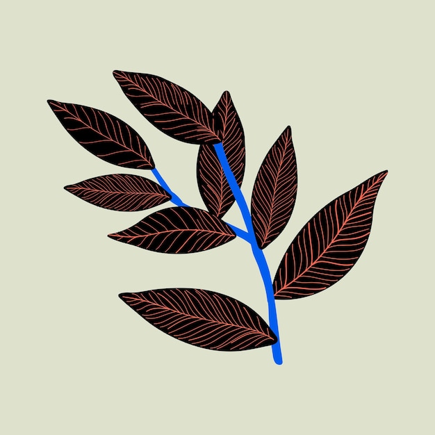 Vector gratuito ilustración tropical de hoja negra