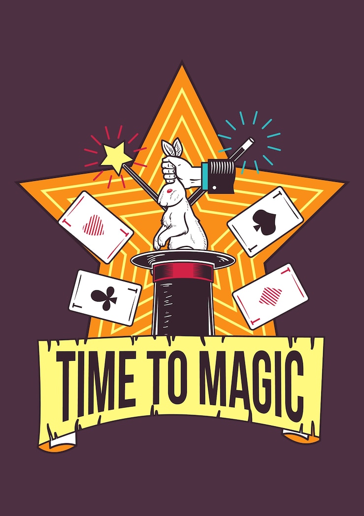 Vector gratuito ilustración de trucos de magia.