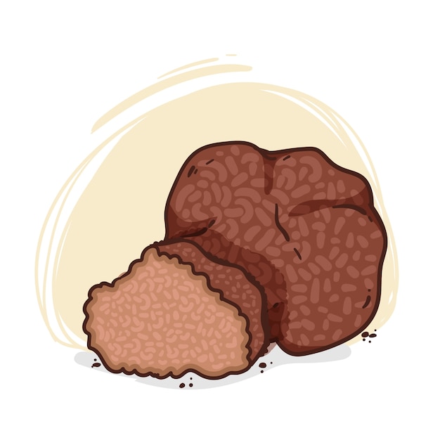 Ilustración de trufa dibujada a mano