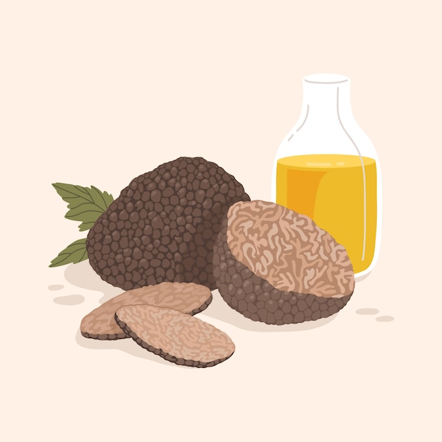 Ilustración de trufa dibujada a mano