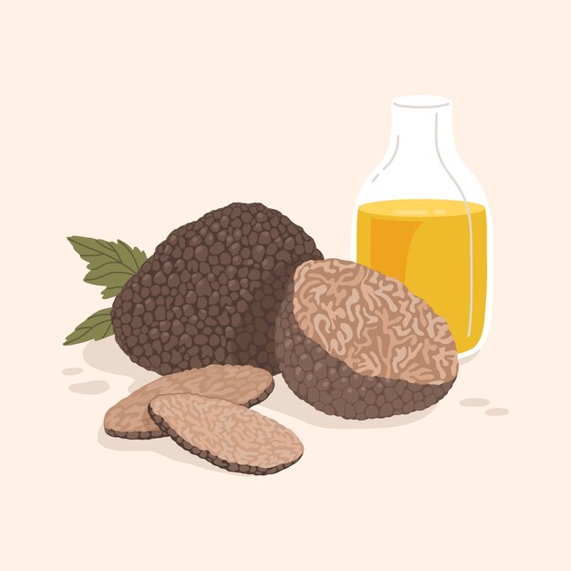 Ilustración de trufa dibujada a mano