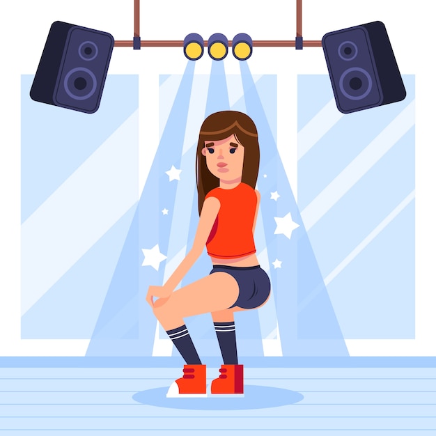 Vector gratuito ilustración de twerk de diseño plano