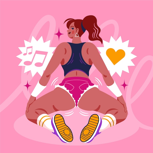 Vector gratuito ilustración de twerk de diseño plano