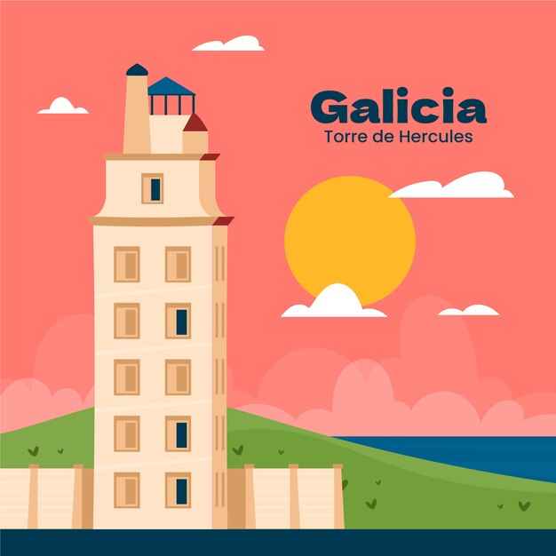 Ilustración de ubicación de viaje dibujada a mano