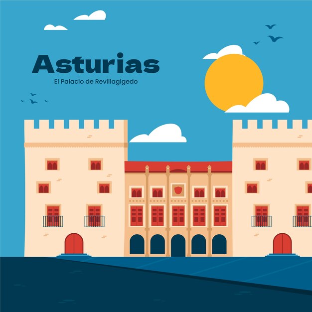 Ilustración de ubicación de viaje dibujada a mano